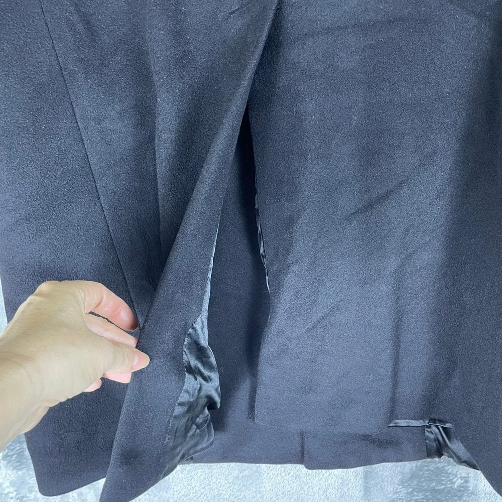 Manif. Tess. Risaliti Overcoat Mens 50 R Black Good Pure Cashmere Made In Italy